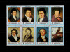 (S46) Ajman 1972 ,&quot;Ludwig van Beethoven&quot;, serie completa in bloc , stampilata, Nestampilat