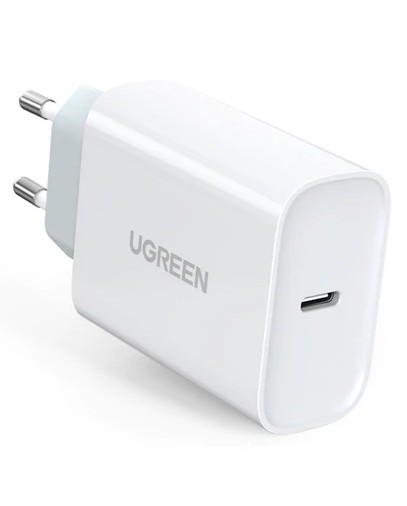 INCARCATOR retea Ugreen, &quot;CD127&quot; Quick Charge 30W, 1 x USB Type-C 5V/3A, alb &quot;70161&quot; (timbru verde 0.18 lei) - 6957303871612