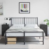 vidaXL Noptiere, 2 buc., negru, 34,5x39x62 cm, oțel