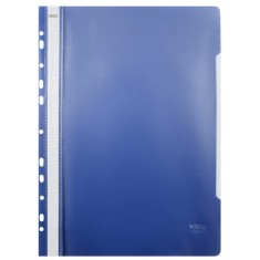 Dosar cu sina, plastic, albastru inchis, multiperforatii pentru arhivare, colturi rotunjite, set 25 buc
