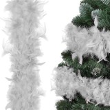 Ghirlanda pentru decor sau bradul de Craciun, model puf si pene, gri, 180cm Household NewTrend, Oem
