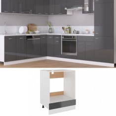 vidaXL Dulap pentru cuptor, gri extralucios, 60 x 46 x 81,5 cm, PAL foto