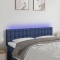 vidaXL Tăblie de pat cu LED, albastru, 144x5x78/88 cm, textil 3122050