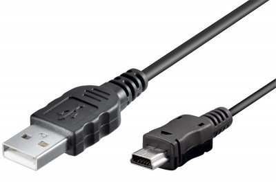 Cablu mini USB B tata - USB 2.0 tata 1m negru foto