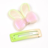 Set clame colorate cu fundita lucioasa si clips glitter