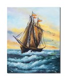 Cumpara ieftin Tablou Velier pictat manual 50x40cm pictura ulei pe panza, gata de agatat pe perete