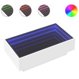 Cumpara ieftin Masuta de cafea cu LED, alb, 90x50x30 cm, lemn prelucrat