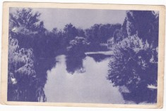 AMS - ILUSTRATA 1372, LACUL DIN PARCUL POPORULUI - CRAIOVA, ANUL 1956, cu perforari
