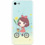 Husa silicon pentru Apple Iphone 6 Plus, Girl And Bike