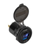 Mufa montaj incarcare auto 12-24V - USB + USB type C PD QC 3.0 63W cu display PY-CHR0007, Peiying