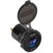 Mufa montaj incarcare auto 12-24V - USB + USB type C PD QC 3.0 63W cu display PY-CHR0007