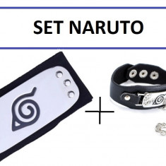 Set 2 accesorii Naruto: Bandana +Bratara Naruto Anime Cosplay