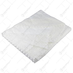 Fata de masa traditionala din bumbac, ovala, 260&times;160 CM, Alb