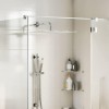 Cap dus patrat 50x50 cm vidaXL, inox 304, tip ploaie, argintiu, anticalcar, montaj perete/tavan