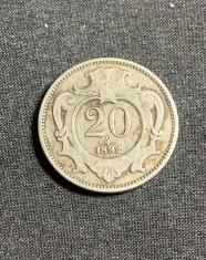 Moneda 20 halleri 1892 Austria