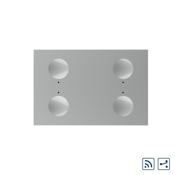 Modul intrerupator cvadruplu cap scara / cap cruce wireless cu touch Livolo standard Italian, Serie noua SmartElectro IntelligentHouse