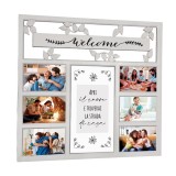 Cumpara ieftin Rama foto perete plastic bej negru, sticla 51,5 x 49 cm
