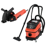 Yato YT-82015 + YT-85715 - Masina de taiat cu disc diamantat 1700 W 125 mm + Aspirator umed-uscat 1600 W 180 mbar 30 l priza scule electrice