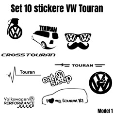 Set 10 Stickere Volkswagen Touran , Personalizeaza-ti Masina
