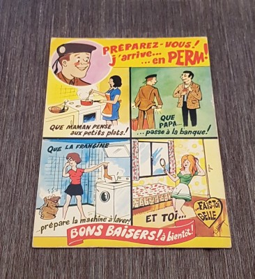Carte Poștală Veche Franța &amp;ndash; &amp;bdquo;Les Bidasses&amp;rdquo;, Ilustrație Color R. Allouin foto