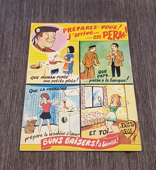 Carte Poștală Veche Franța &ndash; &bdquo;Les Bidasses&rdquo;, Ilustrație Color R. Allouin