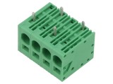 Regletă de conexiuni PCB unghi 90&deg; 7,5mm 4 piste 40A