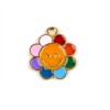 Pandantiv decorativ metalic diametru 16 mm, Floare multicolor, Crisalida