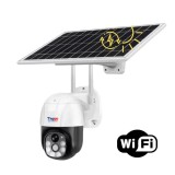 Cumpara ieftin Camera Solara de Supraveghere WiFi, 5MP, Zoom 10X, Full HD, Panou Solar 9W cu Acumulatori 12000mAh, IP66, Alba