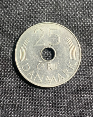 Moneda 25 ore 1976 Danemarca foto