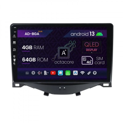 Navigatie Citroen C1 Peugeot 108 Toyota AYGO (2014-2022), Android 13, A-Octacore 4GB RAM + 64GB ROM, 9 Inch - AD-BGA9004+AD-BGRKIT101 foto
