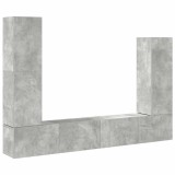 Cumpara ieftin Set dulap TV, 4 piese, gri beton, lemn prelucrat