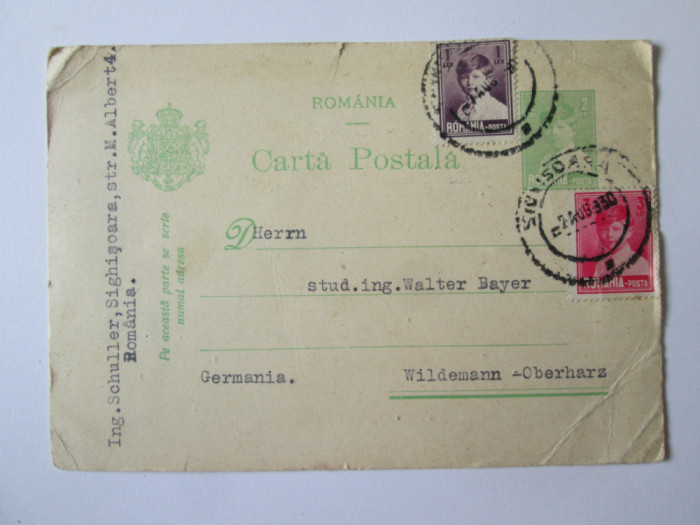 Carte postala tipografiata circulata 1930 Mihai I rege copil 1927-1930