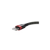 Baseus Lightning Cafule Cablu de date și &icirc;ncărcare pentru iPhone 2A 3m roșu negru (CALKLF-R91)
