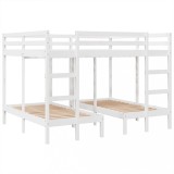 Cumpara ieftin Pat supraetajat triplu, alb 160x200/80x160 cm lemn pin