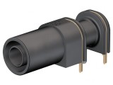 Soclu banană 4mm 24A aurit negru 33mm PCB