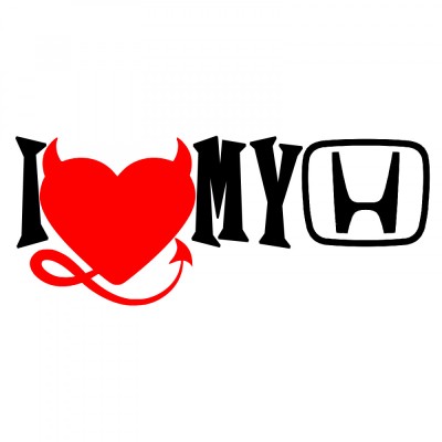 Sticker Auto , zI Love My Honda, , Autocolant Personalizat din Folie Oracal foto