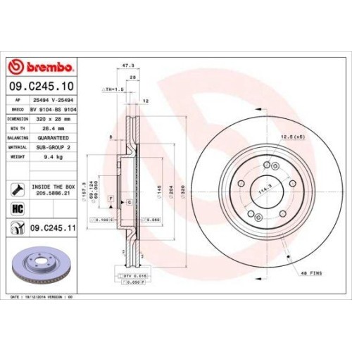 Set discuri frana Hyundai: Grandeur (Hg), I20 3 (Bc3), I40 1 (Vf), IX35 (Lm), Kona (Os), Tucson (Tl); Kia: Cee&amp;#39;d (Jd), Optima (Jf), Proceed (Cd),
