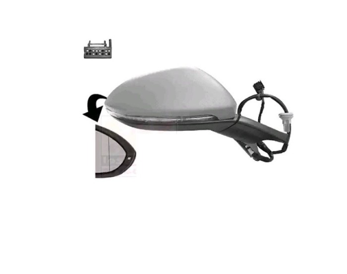 Oglinda usa exterioara VW GOLF VII (5K), 2013-2020, partea dreapta, View Max, reglare electrica; carcasa neagra; cu incalzire; sticla convexa; sticla