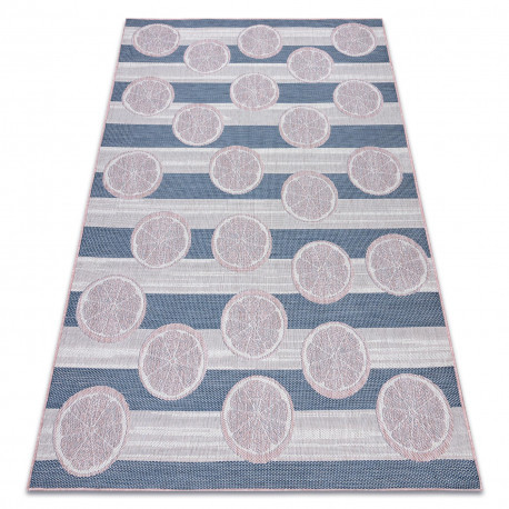 Covor SISAL SION grapefruit 00002 țesute plate ecru / roz / albastru , 160x220 cm