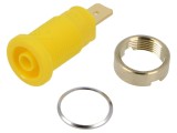 Conector banană 4mm aurit galben 32A 1kV HIRSCHMANN T&amp;M 972356103