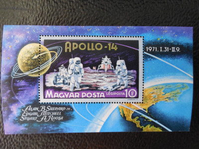 Ungaria-Apollo 14-bloc MNH foto