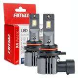 Becuri auto LED AMiO X4 Aviator HIR2 9012 Canbus 6500K, 44W set, 12V, 3936LM, Chip LED 7330, dimensiune 1:1 cu becul standard