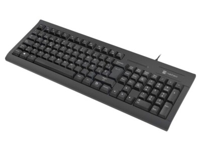 Tastatură neagră USB A NATEC ES layout cu cablu 1,5m ergonomic Smart ID foto