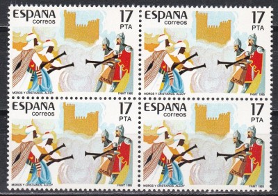 Spania 1985 - Festivalul Crestinilor si Maurilor, Bloc de 4, MNH foto