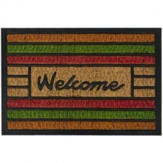 Covoras Usa WELCOME OPTIM DEKO, 60x40 cm, Cauciuc Natural/Fibra Cocos, Covorase Inscriptionate Intrare OPTIM DEKO, Covoras Mesaj pentru Usa WELCOME, C