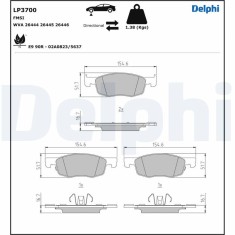 DELPHI LP3700 set placute frana,frana disc