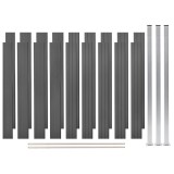 Set panouri de gard, 2 pătrate, gri, 353 x 187 cm, WPC
