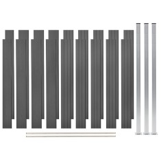 Set panouri de gard, 2 pătrate, gri, 353 x 187 cm, WPC foto