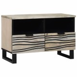 Dulap TV cu sertar Alb 70 x 33 x 46 cm Lemn masiv de mango