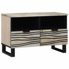 vidaXL Cabinet TV cu sertar Alb 70 x 33 x 46 cm Lemn masiv de mango 4017973
